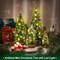 4pcs Mini Christmas Trees with Light, Artificial Christmas Tree Bottle Brush Trees with Wooden Base for Christmas Decor